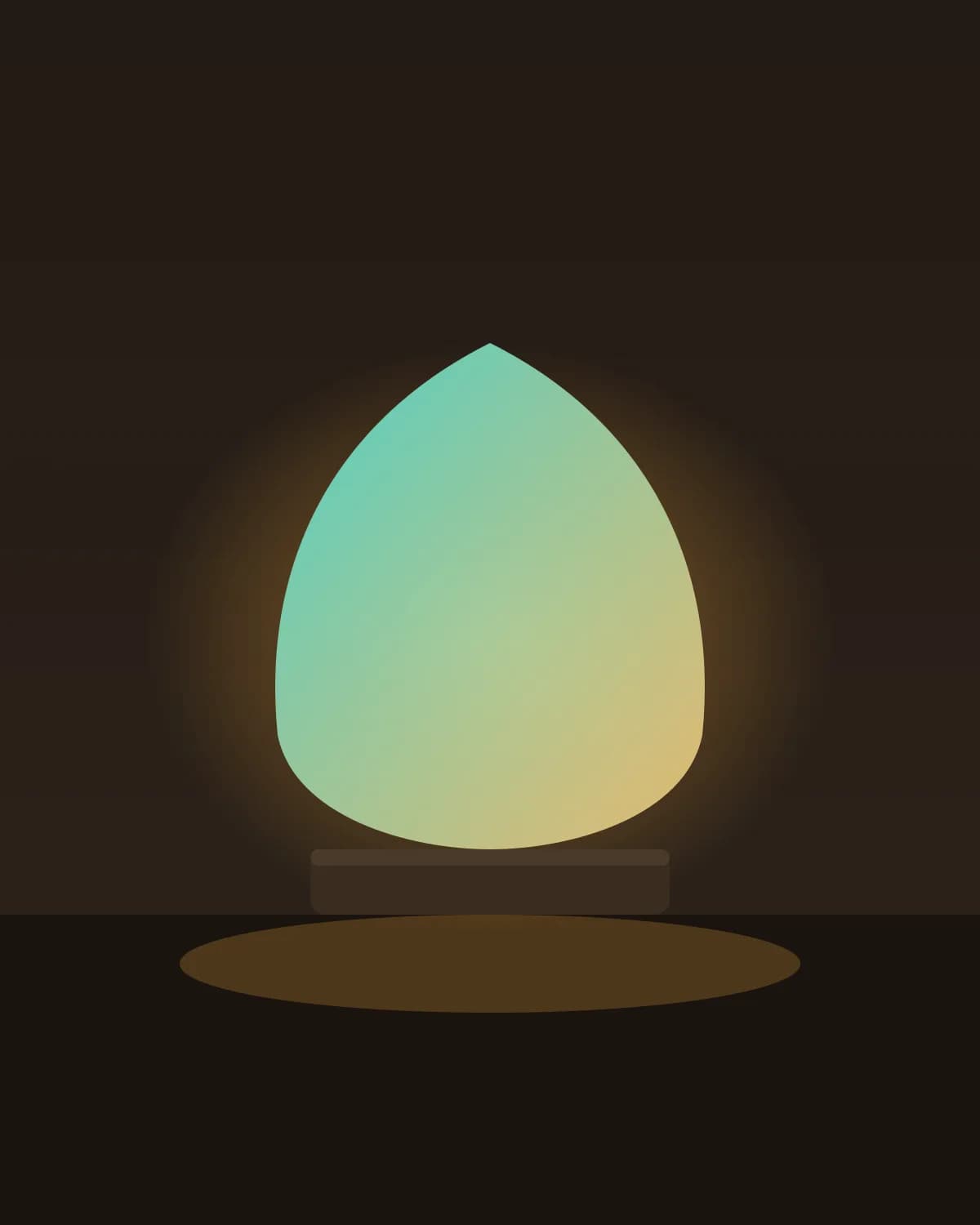 Ocean Drift lamp, glowing